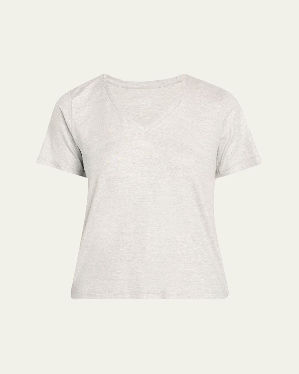 Soft Touch V-Neck Shimmer Jersey T-Shirt